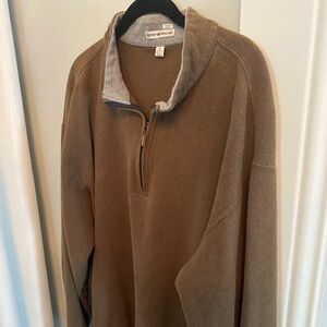 Peter Millar Brown Zip-Up Sweater